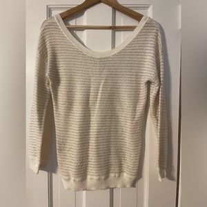 Sandro Paris Ivory Sequin Scoop Neck Sweater Size 1 (S)